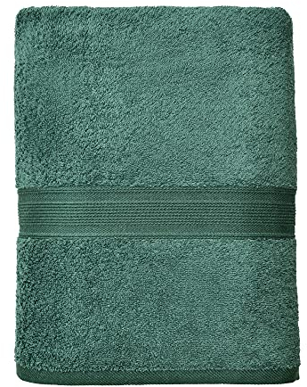 leevitex® Saunahandtuch XXL, flauschig und saugstark, 1 Saunatuch, 80 x 200 cm, Qualität 500 g/m², 100% Baumwolle - Dunkelgrün