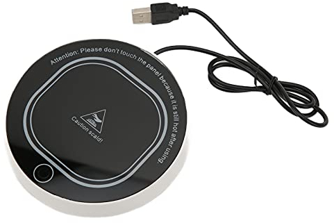 Tappetino Scaldatazze USB, Riscaldante Intelligente a Temperatura Costante per Caffè e Latte, Nero