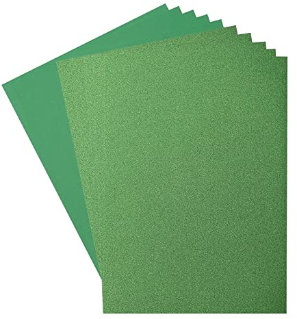 Carta e Cartoncino Glitterati Florence - Supporti colorati A4 per Creazione di Biglietti - Green/Holly - 10 Fogli - Carta colorata Scrapbooking, Biglietti e Lavori con Carta - 250/216 g/m²
