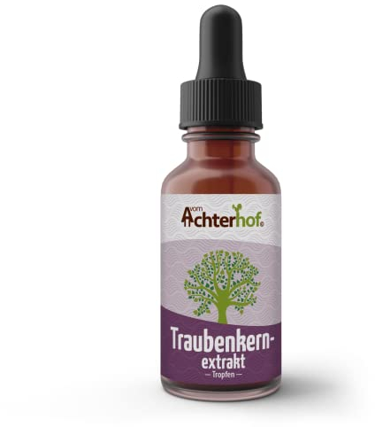 OPC Traubenkernextrakt Tropfen | 31 mg je Tagesdosis gemessen nach der traditionellen HPLC-Testmethode | ohne Alkohol | natürlicher Pflanzenstoff aus der Gruppe der Polyphenole | vom Achterhof