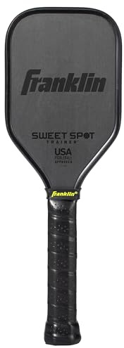 Franklin Sports Sweet Spot Trainer Pala de Entrenamiento de Pickleball, Pala con Cabeza Mini y Mango extralargo, práctica de tiros y Golpes, núcleo de 16 mm, Cara con Fibra de Carbono T700