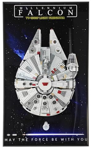 Bilderrahmen für Lego Star Wars Millennium Falke, Bauspiel 75257, für Lego Die Amateure, Größe: 75 x 45 cm