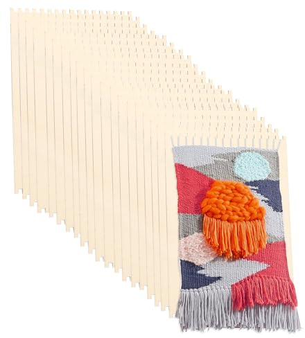 Guniata Lot de 20 planches à tisser, outils de tissage crantés, planches à tisser en bois efficaces, planches à tisser multifonctionnelles en carton pour débutants, bricoleurs et amateurs de tricot (A