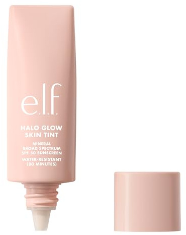 e.l.f. Halo Glow Skin Tint SPF 50, getönte Feuchtigkeitspflege mit leichter, aufbaubarer Deckkraft für einen natürlichen Glow, vegan und tierversuchsfrei, 2 Fair Warm