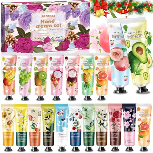 20 PCS Creme Main, Mini Parfumée Creme Pour Les Mains, Crème Hydratante Coffret Creme Main Pour Les Mains Et Les Pieds,Femmes Et Les Hommes,Pour Noël, Anniversaire, Fête Des,Saint-Valentin