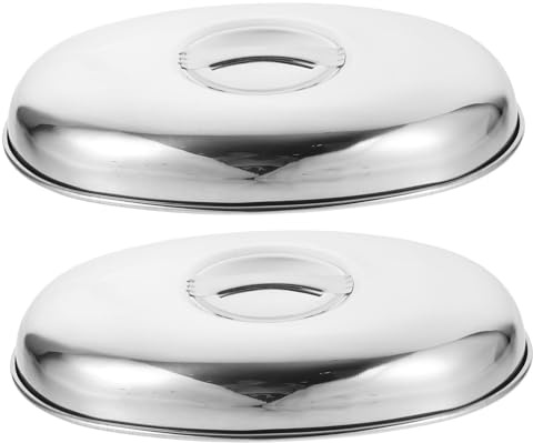 TOGEVAL Cubierta de Comida de Cocina de Acero Inoxidable de 20 Cm, Accesorio Práctico y Antisalpicaduras Adecuado para Proteger Bistec y Sándwiches en Cookouts
