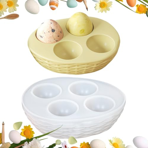gifyym Moules en silicone pour travaux manuels – Moule de rangement pour œufs – Moule en résine pour réfrigérateur, cuisine, stockage de Pâques, bricolage, décoration, loisirs créatifs