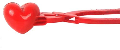 EMUKOEP Lindo Diseño en Forma de Corazón Juguete para Hacer Bolas de Nieve sin Olor Molde de Bola de Nieve para Diversión en la Playa Rojo 13,39 Pulgadas Niños y Colegas (Roja #45)
