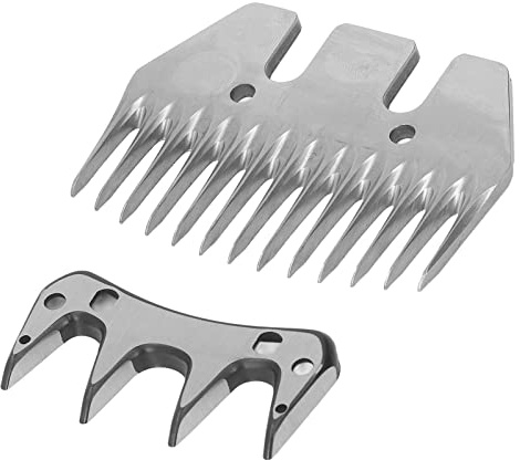 Cuchilla de tijeras para ovejas, paquete de 2 tijeras rectas de 13 dientes con espaciado de dientes de 7 mm, cortador de lana, tijera, cortador de lana eléctrico, cortadora de