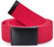 Ladeheid Gürtel Herren Verstellbarer Stoffgürtel aus Baumwolle Gürtel ohne Löcher für Männer Geeignet für Arbeit, Reisen oder Männergeschenke P10 (Rot-Schwarz, 120 cm (Gesamtlänge 130 cm))