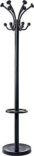 Maul Garderobenständer MAULnubis | moderne und stabile Standgarderobe für den privaten Gebrauch, Büro und Empfangsräume | stabiler Kleiderständer aus Stahl für Jacken | Schwarz