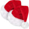 SATINIOR 2 Pack Weihnachtsmützen Erwachsene Weihnachtsmann Mütze Nikolausmütze Plüsch Unisex Kappe (Rot, Erwachsenen Größe)