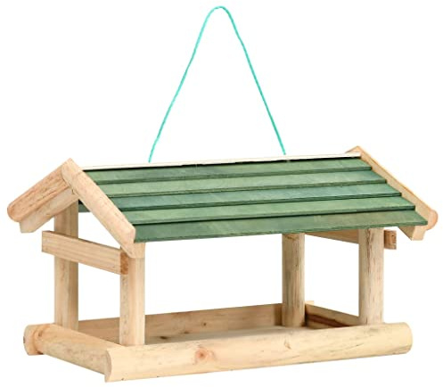 vidaXL Comedero para pájaros Madera Maciza 35x29,5x21 cm