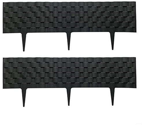 2 palizzate da giardino, bordi in plastica flessibile effetto pietra per aiuole, prato, patio, 21 x 60 cm