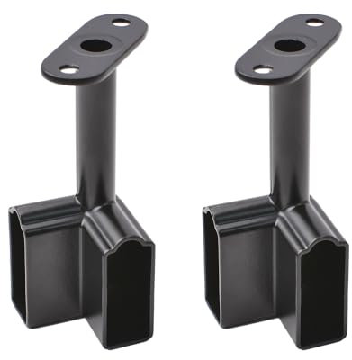 INCREWAY Soporte de barra de armario de esquina, 2 piezas de 90° de alta resistencia, accesorios de armario para barra de ropa, asiento de brida para armario en dormitorio, baño, color negro