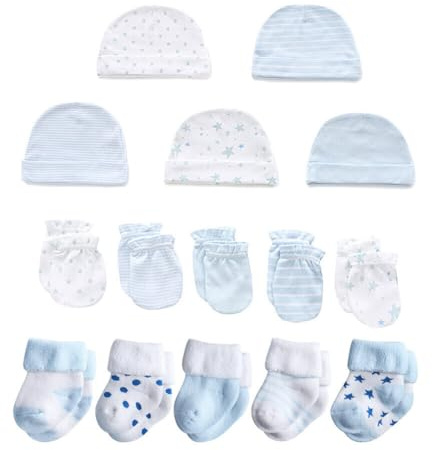 Bonnets de Naissance Et Moufles Ensemble de Mitaines de Chapeau pour Nouveau-né Bonnet Nouveau-né Doux Mignon Ensemble de Chapeaux Gants de Protection Casquette pour Bébé Garçons Et Filles
