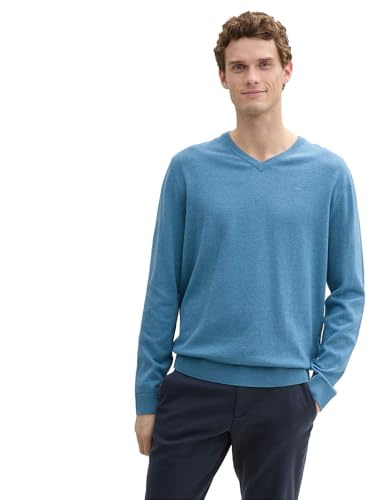 TOM TAILOR 1039811 Pullover, 37095-Ocean Blue Melange, XL Uomo