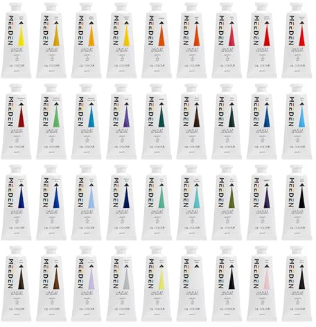 MEEDEN Artist oljemålning set – 36 färger x 60 ml/20 oz rör – konsttillbehör för canvasmålning