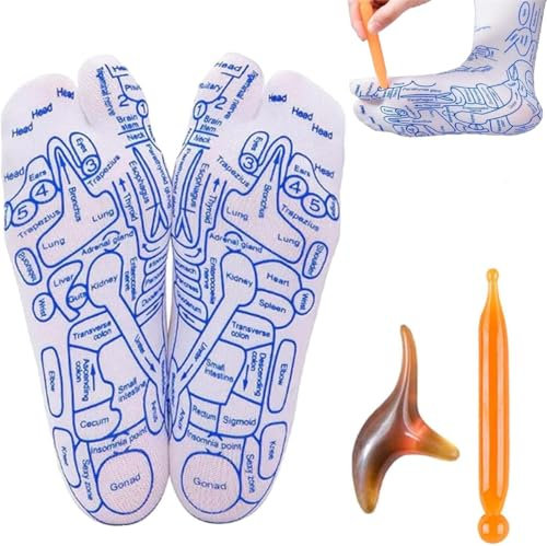 Chiro Socken, Reflexzonen-Socken mit Triggerpunkt-Massagewerkzeug, Fußreflexzonen-Socken, Reflexzonen-Socken, Akupressur-Reflexzonen-Socken, Massagesocken für Damen und Herren (Typ A, Mann)