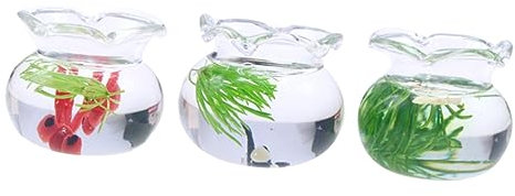 Alasum 3stücke Teiliges Miniatur Glas Fischbowl Dekoration Mikroszenen Modell Für Minihaus Deko Für Mini-landschaften Und Tischdekorationen