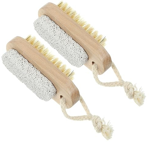 Baluue 2-delad Torrborste För Kroppspeeling Sisalborste För Fotrengöring Sisal Med Pimpsten För Nagelvård