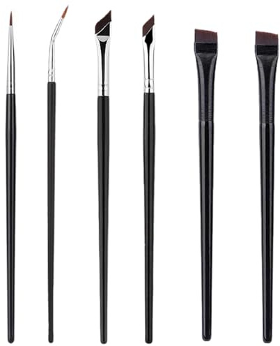6 PCS Eyeliner Brushes Set,Angled Eyeliner Brush Grooming Eyebrows Eyebrow Brush Precision Gel Eye Liner, Fine Point Eyeliner Brushes for Precise Liner Eyebrows Make Up