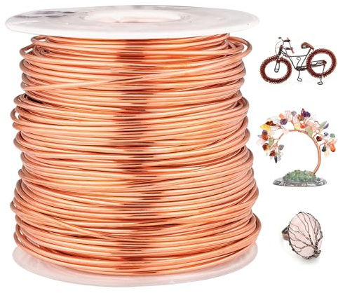 99.9% Soft Bare Copper Wire, 16 Gauge 131 FT Pure Copper Wires Wire for Jewelry Making, Electroculture Gardening Antenna, Motor, Transformer, Science Projects, Bonsai