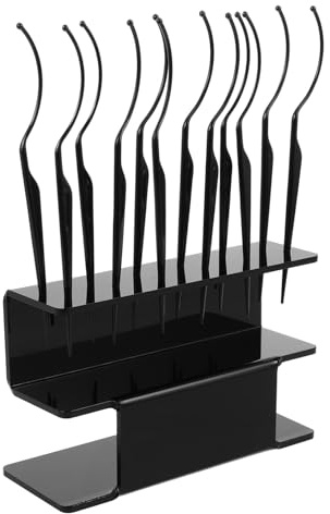 iplusmile Soporte Expositor Para Pestañas Postizas Tamaño Mediano Plástico Negro Organizador Profesional Maquillaje Estilistas Para Exhibición y Almacenamiento De Extensiones