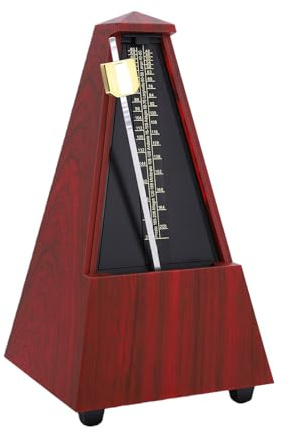 Fabater Mekanisk Metronom, Solid Mässingsrörelse med Justerbara Accentlägen 0/2/3/4/6, Tempoområde 40 Till 208 BPM, för Pianogitarr Violinciter och Andra Instrument (Redwood-korn)