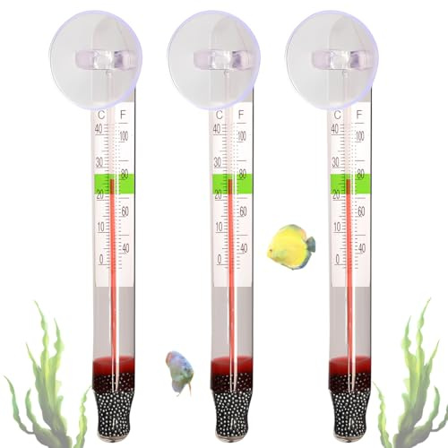 DOVBAN 3pcs Thermometre Aquarium Pour Mesure De Température De l'Eau - Thermomètres Des Précision Avec Affichage Clair,Moniteur Sans Fil Avec Écran Clair Et Lisible Des Haute Précision