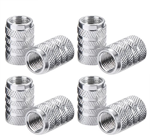 WINOMO Ventilkappen 8pcs Auto Aluminium Reifen Luft-Ventil-Kappen (Silber)