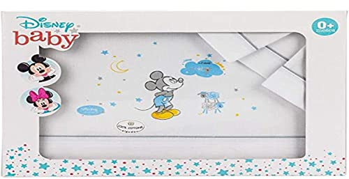 Interbaby Mk005-18 - Sábanas Coche Mickey Mouse, Blanco y Gris