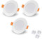 VTERLY LED Spot Encastrable, 3 Pièces 6W Encastré Lampe Plafonnier Plat Rond, 430LM, 3000K Blanc Chaud, Pas Dimmable, AC 220-240V, Spot de Plafond Angle 120°, pour Salle de Bain, Salon
