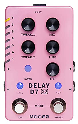 MOOER Guitar Delay Pedal 14 Types Delay Authentic Vintage and Modern Delay Effects from Classic Analog Tape Delays Experimental Low-Bit Galaxy and Pingpong (X2)