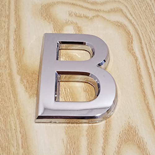 Números Placa Casa Autoadhesiva 3D 0-9 Letra A-Z Número Plateado Moderno Puerta Hotel Interior Buzón Dirección Dígitos Pared 3M Etiqueta Adhesiva ABS Espejo Brillante Electrochapado (5CM,B)