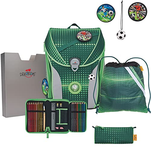 DerDieDas ErgoFlex MAX Schulranzenset 5-teilig Soccer Green