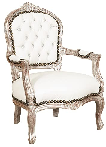 Biscottini barock Sessel 73x50x51 cm | Sessel Wohnzimmer Stil Luigi XVI | Sessel esszimmer Holz | Barock Stuhl | Retro Sessel | barock möbel