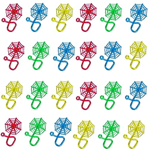 Klatschhände Kinder Set, Klebrige Spielzeug, Klatschhand, Sticky Glibberhände Als Mitgebsel, Give-Away Und Scherzartikel Für Jungen Mädchen, Spielzeug Und Spaßfaktor Partys (Spinnennetz-24 Stücke)