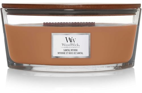 WoodWick | Ellipsenkerze | Santal Myrrh | Tolles Geschenk für Frauen