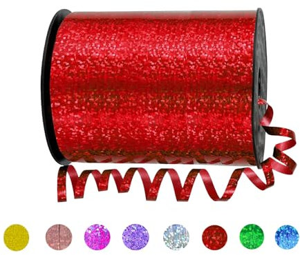 Geschenkband Rot 5mm Breit,450M Kräuselband Geschenkbänder Schleifenband Glitzer Ballonband Ringelband,Dekoband für Hochzeit Weihnachten Neujahr Geburtstag Geschenkverpackung Ballonverschlüsse