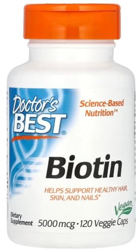 Doctor's Best - Biotine 5000mcg | Support pour la peau, les cheveux et les ongles - 120 capsules