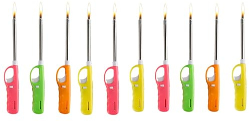10-pack, Ljuständare, Multifunktionständare, Praktisk Tändare Med Förlängningsstav, Påfyllningsbar Butan, Lämplig For Kök, Öppen Spis, Grill (butan Ingår Ej)