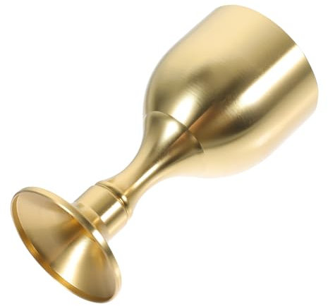 OFFSCH Copa De Latón Alta Multiusos para Ofrecer Agua Budistas Vaso Metálico Decorativo para Té y Vino Cáliz Duradero para Hogar Iglesias