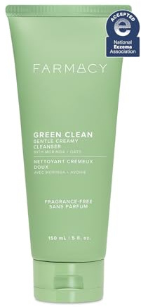 Farmacy Sanfter cremiger Gesichtsreiniger – Feuchtigkeitsspendender Cleanser, pflegt + entfernt Make-up & Unreinheiten – mit Aloe + Moringaöl, beruhigt, reinigt + erfrischt die Haut (150 ml)