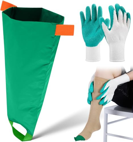 Vicenpal 2 pezzi Easy Slide Compression Stocking Aid dispositivo per mettere su calze aiutanti strumento di compressione calze guanti da indossare per donne anziane