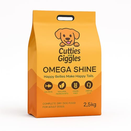 Cutties and Giggles Grain-Free Adult Dog Food Salmon & Sweet Potato Recipe, 2.5kg Omega 3 & 6, High Protein, No Grains, No Artificial Additives – Sensitive Digestion & Skin Support
