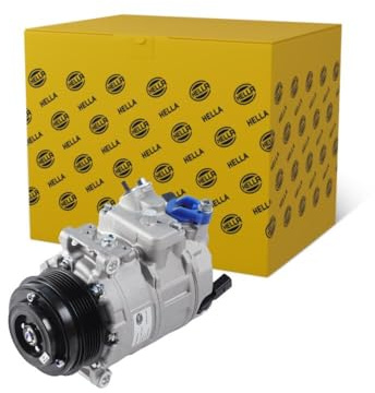 HELLA 8FK 366 201-191 Compresor, aire acondicionado - 7SEU17C - 12V - R 134 a - PAG 46 - 100ml - con acoplamiento magnético/con junta tórica/con aceite de compresor PAG