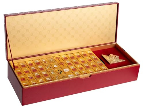 Luxury Mahjong Set with 144 Tiles, Dice and Elegant Gift Box