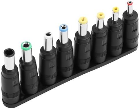 ELFJMZP DC 5521-uttag till 8 kontakter adapter set – universal DC kraftkontaktsats för bärbara datorer, routrar, liten elektronik (5,5 x 2,5/4,0 x 1,7/3,5 x 1,35/3,0 x 1,1/2,5 x 0,7/mikro USB