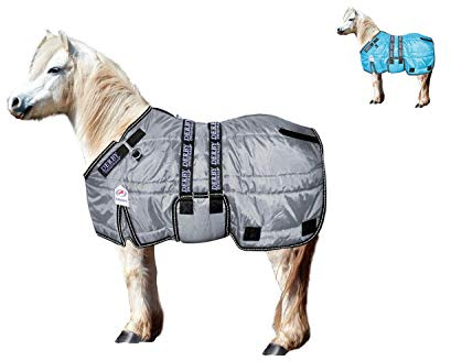 Derby Originals Nordic Tough Closed Front 420D Water Resistant Winter Mini Horse and Pony Stable Blanket 200g Medium Weight, Charcoal, 62